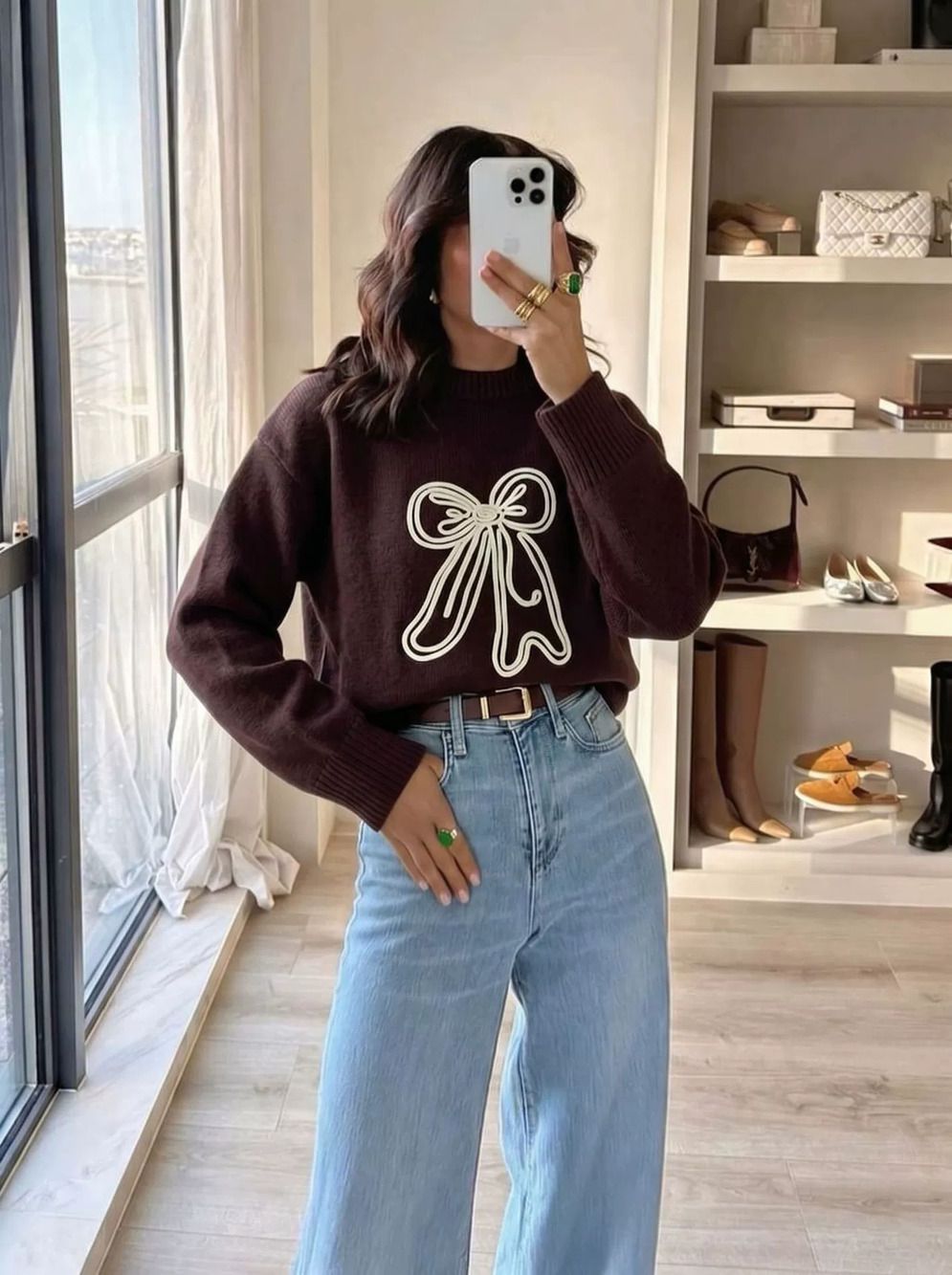 Zara Autumn Winter Bow Knit Sweater Oversized